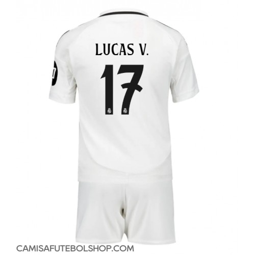 Camisa de time de futebol Real Madrid Lucas Vazquez #17 Replicas 1º Equipamento Infantil 2024-25 Manga Curta (+ Calças curtas)